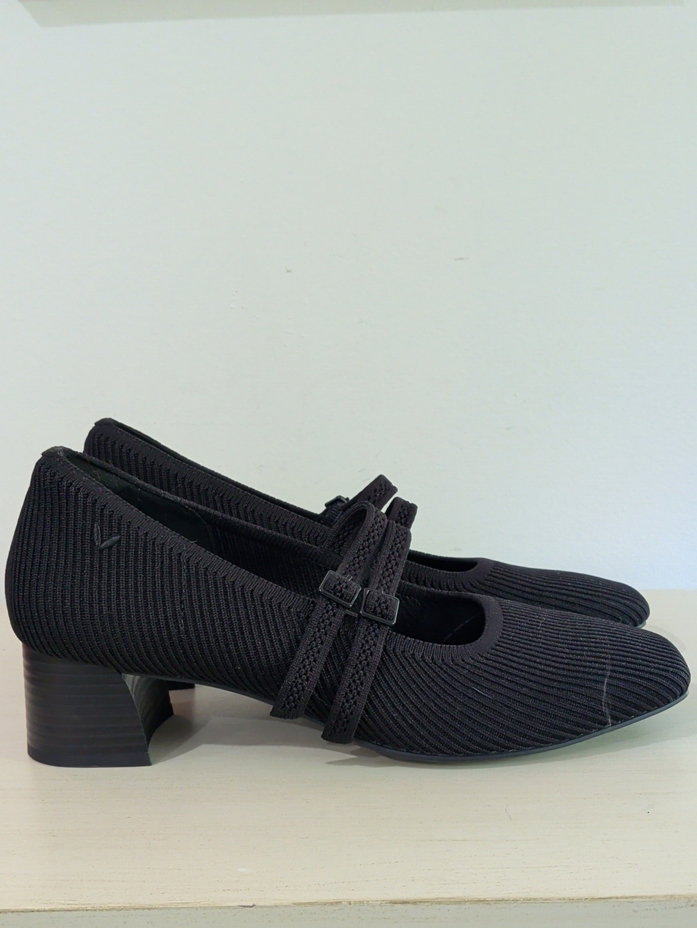 Vivaia Black Mary Jane Block Heel Pumps Size 41